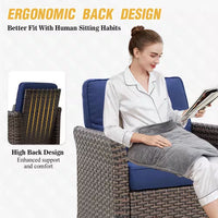 Wicker Outdoor Patio Lounge Chair with Cushion (2-Pack)