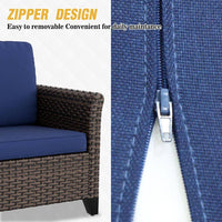 Wicker Outdoor Patio Lounge Chair with Cushion (2-Pack)