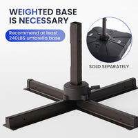 10 X 13 FT Cantilever Patio Umbrella Outdoor with Led Lights | Heavy Duty Aluminum Frame, Waterproof Fabric, 2-Tier Canopy, 360 Degree Rotation, 7-Tilt, for Pool Deck Backyard, Grey