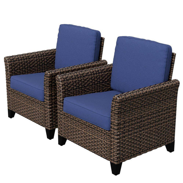 Outdoor Lounge Chairs Built for Daily Relaxation, Powder-Coated Steel Frame, PE Rattan, Thick Cushions