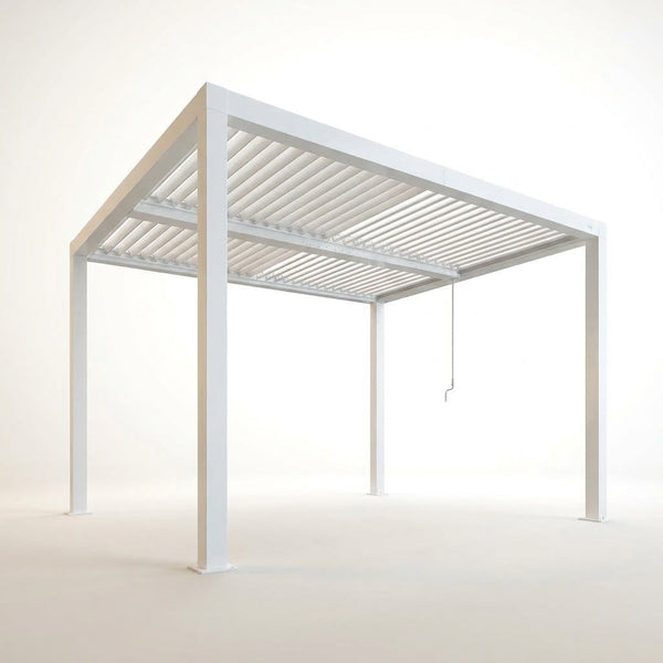 Louvered Pergola Built for Adjustable Shade, Aluminum Frame, Hidden Drainage, Weather Resistant Roof — Studio Shot