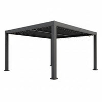 Outdoor Pergola Designed for Flexible Shade Control, Adjustable Louvered Roof, Aluminum Frame, Integrated Drainage