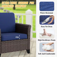 Wicker Outdoor Patio Lounge Chair with Cushion (2-Pack)